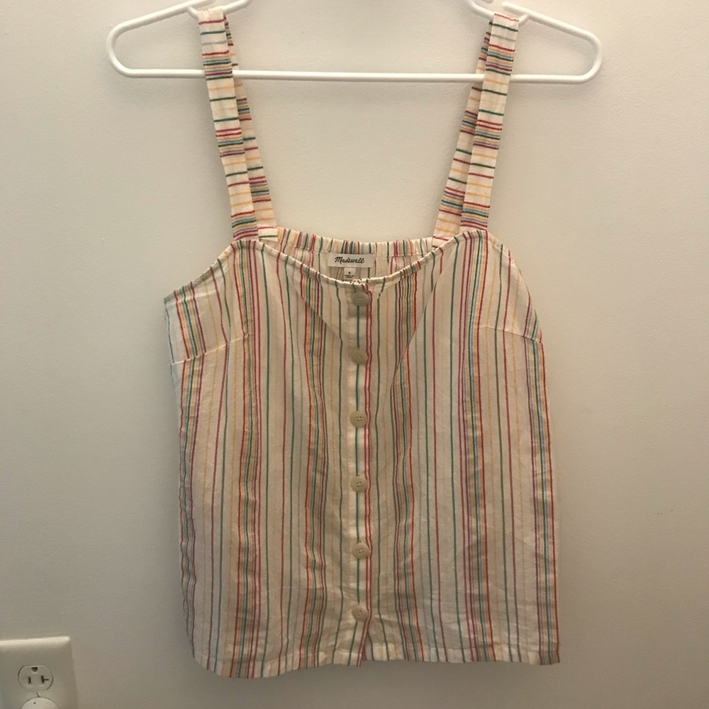 Madewell embroidery stripe tank